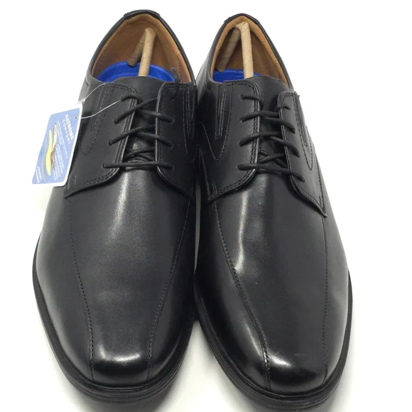 Clarks Whiddon Pace Black Leather Oxford Size 12W - Picture 6 of 9